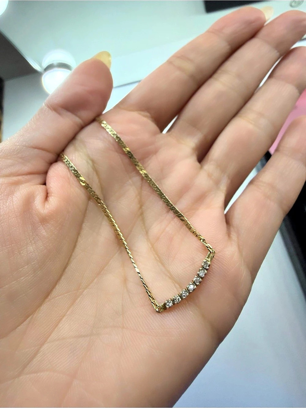 14K gold and diamond necklace